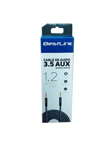 Cable de audio 1,2 mt color negro caja retail / BL-CB120