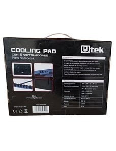 Cooler para notebook 12 -17", 5 ventiladores de alto rendimiento con velocidad ajustable / mod. UT-NTC050