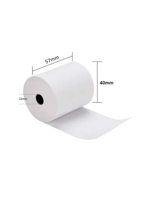 Rollo de papel térmico 57 x 40 mm de 59gr (pack de 10 unidades)