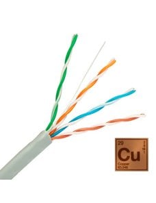 Cable de red Cat5e, 100% cobre, 24 AWG, 4x2x0,45mm, caja de 305 mts