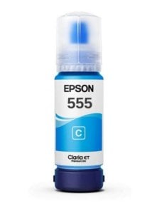 Botella de Tinta cian Epson T555 L8160/L8180, 6300 páginas, 70ml C13T555220-AL