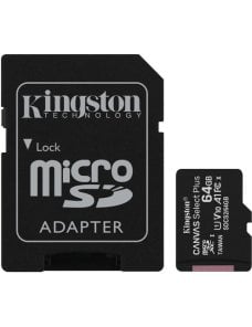 Kingston Canvas Select Plus - Tarjeta de memoria flash (adaptador microSDXC a SD Incluido) - 64 GB - SDCS2/64GB