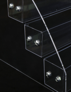 Estante de exhibición de esmalte de uñas acrílico de 7 capas, soporte de escalera transparente, soporte para botella de acei
