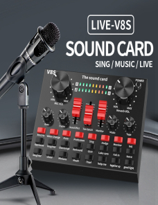 V8S Tarjeta de sonido Teléfono móvil Computadora Anchor Live K Song Recording Micrófono, Especificación: Versión en inglé