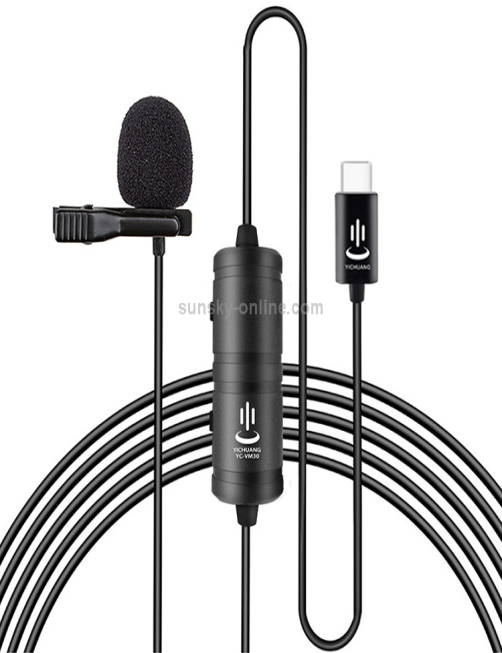 YICHUANG-YC-VM30-USB-C-Type-C-Microfono-de-grabacion-Lavalier-de-modo-dual-Longitud-del-cable-6-m-MCP0120