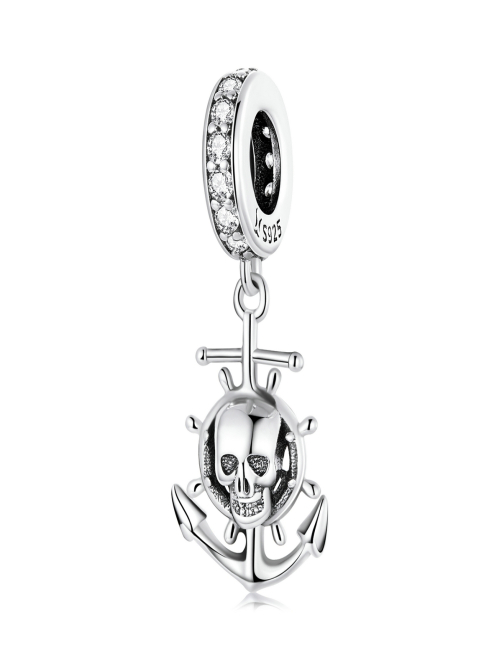 S925-Sterling-Silver-Pirate-Skull-Ship-Colgante-Bricolaje-Pulsera-Collar-Accesorios-EDA0021481