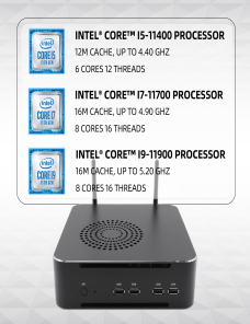 Mini PC Hystou M7, Intel Core i9-11900, 32GB RAM, 512GB SSD, UE Plug