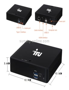 iru M7 TV Box Style Mini PC, Windows 10 Intel Core i5-8250U 4G + 128G hasta 3.5GHz, compatible con Bluetooth 4.0 y 2.4G / 5.0G 