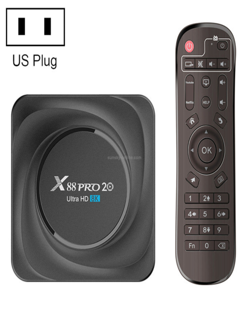 X88 PRO 20 4K Smart TV Box Android 11.0 Media Player con control remoto infrarrojo, RK3566 cuádruple 64bit Cortex-A55 hasta 1.