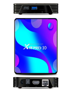 X88 Pro 10 4K Ultra HD Android TV Box con control remoto, Android 10.0, RK3318 Quad-Core 64bit Cortex-A53, 4GB + 128GB, compati