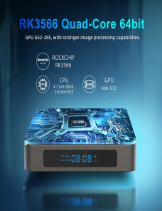 X96 X6 8K Smart TV Box Android 11.0 Media Player, RK3566 ARM de cuatro núcleos Cortex A55, RAM: 4GB, ROM: 32GB, Tipo de enchuf