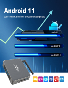X96 X6 8K Smart TV Box Android 11.0 Media Player, RK3566 ARM de cuatro núcleos Cortex A55, RAM: 8GB, ROM: 64GB, Tipo de enchuf