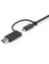 1m Hybrid USB-C Cable w/ USB-A Adapter