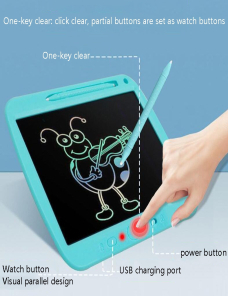 Tablero-de-pintura-LCD-de-los-ninos-Tableta-de-carga-inteligente-del-panel-escrito-estilo-lineas-de-colores-de-115-pulgadas-azul