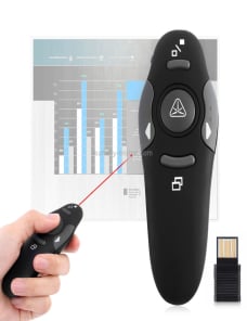 Presentador multimedia con puntero láser y receptor USB para proyector / PC / computadora portátil, distancia de control: 15 