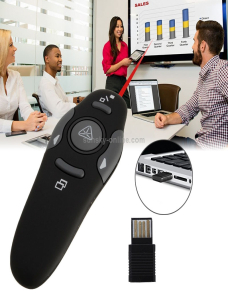 Presentador multimedia con puntero láser y receptor USB para proyector / PC / computadora portátil, distancia de control: 15 
