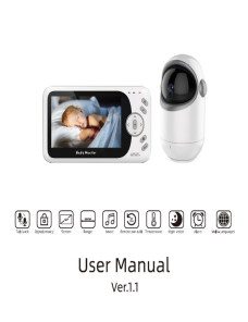 VB801 Monitor de bebé con cámara de visión nocturna de 4,3 pulgadas, intercomunicador inalámbrico, cámara de audio y video