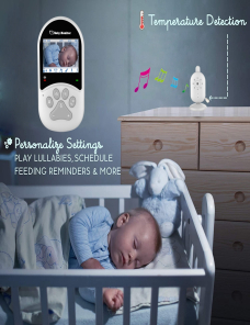 660 Monitor de bebé con pantalla LCD de 2,4 pulgadas, conversación bidireccional, alarma de temperatura de sonido, reproducci