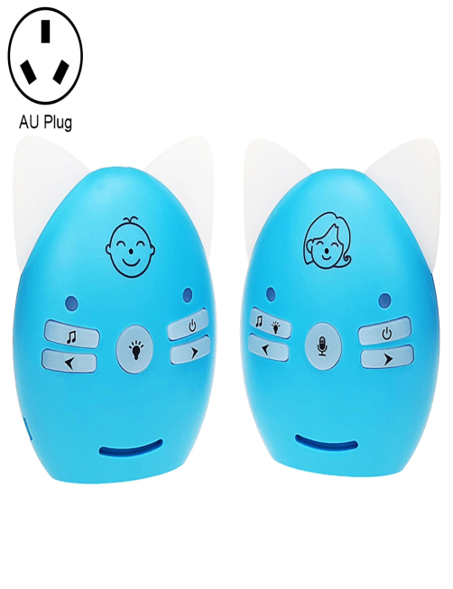 Monitor de bebé de audio inalámbrico compatible con monitoreo de voz + intercomunicador + luz nocturna sin batería, tipo de 