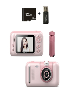 Camara-SLR-de-fotos-reversible-HD-para-ninos-de-24-pulgadas-color-rosa-tarjeta-de-memoria-32G-lector-de-tarjetas-TBD0603095807