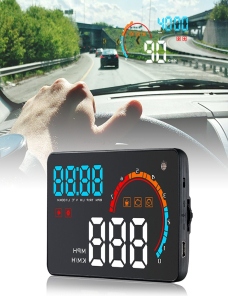 D2500 OBD2 + GPS Sistema de seguridad de pantalla frontal de 4 pulgadas montado en el vehículo, compatible con la velocidad de