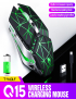 T-WOLF Q15 6-BOTONS 1600 DPI Inalámbrico Recargable Mute Office Gaming Mouse con 7 colores de la luz de respiración (Stars Bl