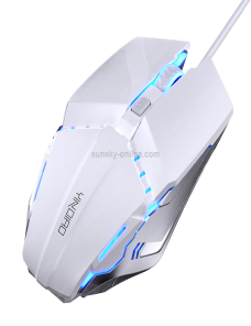 Yindiao-6-Keys-Office-Gaming-USB-Mouse-con-cable-mecanico-blanco-KB7589W