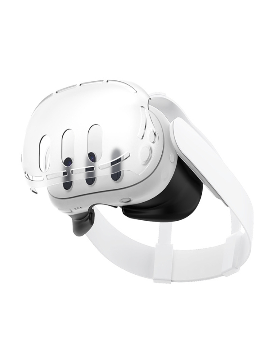 Funda protectora de silicona para auriculares Meta Quest 3 VR, cubierta  facial para la cabeza, almohadilla para los ojos, botón de agarre, tapa