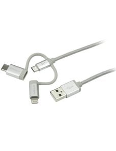 Cable 1m USB a USBC Micro Lightning - Imagen 1
