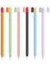 2 Juegos De Funda Protectora De Silicona Para Apple Pencil 2 + Tapa 2 Colores, Color: Naranja