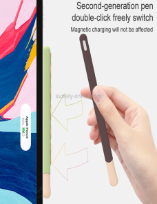 LOVE-MEI-For-Apple-Pencil-2-Stripe-Design-Stylus-Pen-Funda-protectora-de-silicona-purpura-MBC0363P