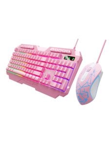 Kit gamer teclado multimedia en español + mouse Xtech Mirana, rosado