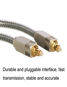EMK YL/B Cable de fibra óptica digital de audio Cable de conexión de audio cuadrado a cuadrado, longitud: 10 m (gris transpar