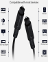 15m EMK OD4.0mm Puerto cuadrado a puerto cuadrado Cable de conexión de fibra óptica de altavoz de audio digital (negro)