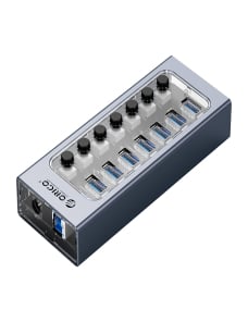Orico-AT2U3-7AB-GY-BP-7-en-1-Hub-USB-de-aleacion-de-aluminio-MULTI-PORT-USB-con-interruptores-individuales-AU-PLUG-EDA001947203