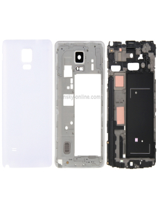 Para Galaxy Note 4/N910V cubierta de carcasa completa (carcasa frontal marco LCD placa biselada + marco medio bisel placa trase