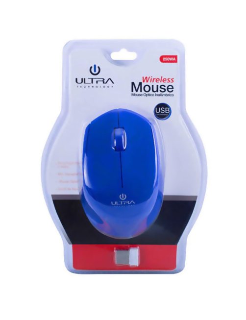 Mouse optico inalambrico ultra azul