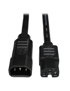 Tripp Lite 2ft Computer Power Cord Cable C14 to C15 Heavy Duty 15A 14AWG 2' - Cable de alimentación - IEC 60320 C15 a IEC 60320 