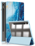 Para-Samsung-Galaxy-Tab-S9-Funda-para-tableta-de-cuero-inteligente-pintada-con-3-pliegues-acrilicos-ondas-EDA005469201A