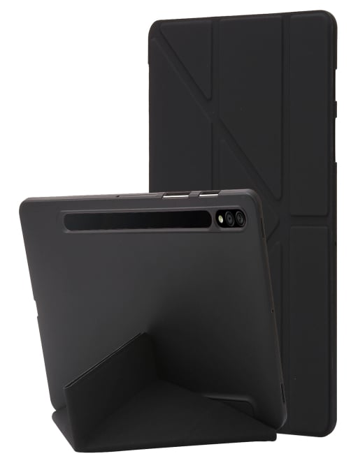 Para-Samsung-Galaxy-Tab-S9-Funda-para-tableta-de-cuero-de-silicona-con-deformacion-negro-EDA005693302E