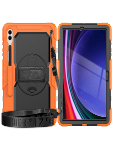 Para-Samsung-Galaxy-Tab-S9-S8-Silicone-PC-Tablet-Case-naranja-negro-EDA005229602A
