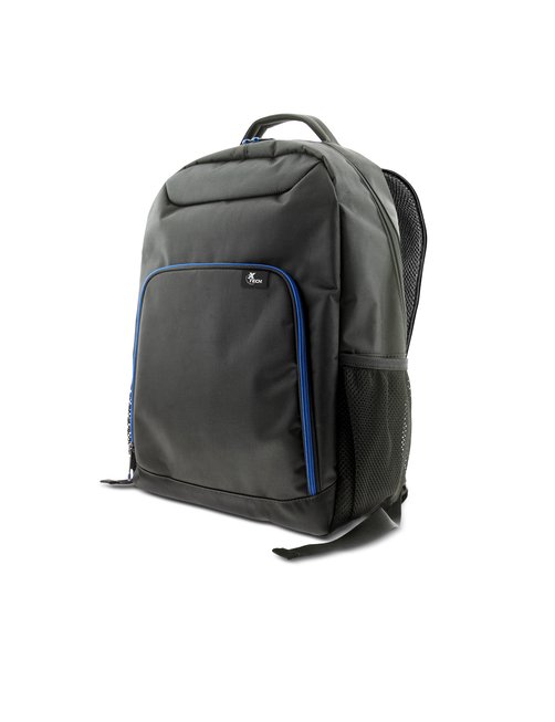 Xtech XTB-211 Mochila para laptop- 15.6" -  Poliéster -  Color Negro con detalles en azul - Bolsillo frontal para accesorios con