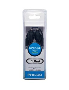 Cable audio óptico Toslink Philco gold plated, 3.5mm, 1.8mts
