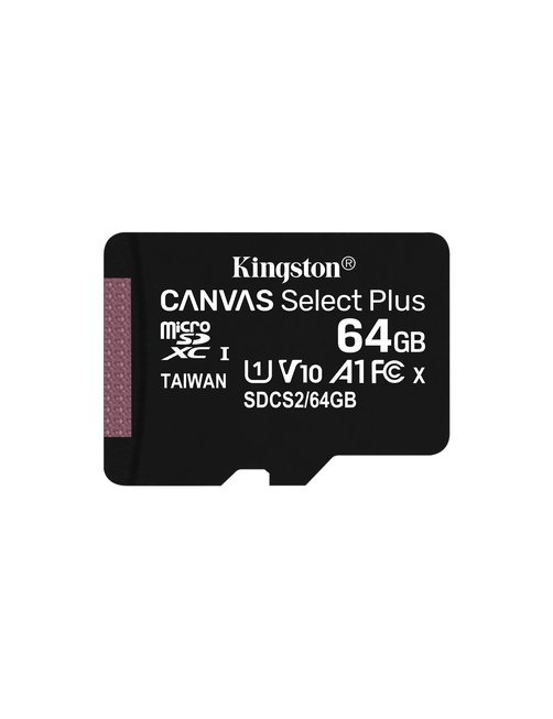 Kingston Canvas Select Plus - Tarjeta de memoria flash (adaptador microSDXC a SD Incluido) - 64 GB - A1 / Video Class V10 / UHS 