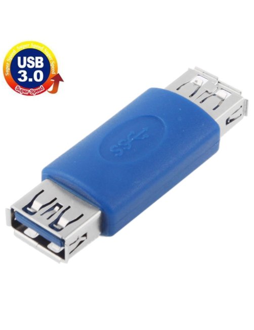 Adaptador de cable de USB 3.0 AF a AF de súper velocidad  (Azul)