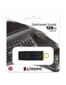 Kingston - USB flash drive - 128 GB - USB-C 3.2 Gen 1 - Exodia Black Yellow - Imagen 3
