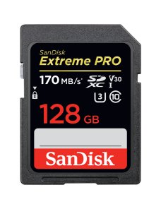SanDisk Extreme Pro - Tarjeta de memoria flash - 128 GB - Video Class V30 / UHS-I U3 / Class10 - SDX SDSDXXY-128G-GN4IN
