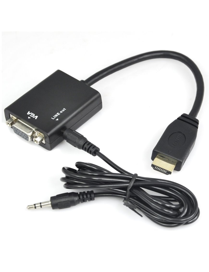 Adaptador HDMI a VGA+ Audio Portable Multi Monitor Resolución 1980 x 1080