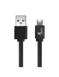 Xtech XTG-231 - Cable USB - USB (M) a Micro-USB tipo B (M) - USB 2.0 - 5 V - 2.4 A - 1 m - plano - negro, blanco, azul, verde, n