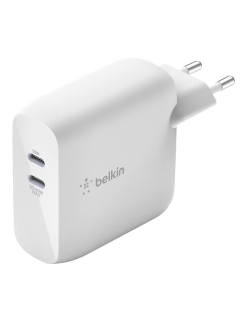 Belkin - Adaptador de corriente - 68 vatios - 3 A - Fast Charge - 2 conectores de salida (USB-C) - blanco - Imagen 1